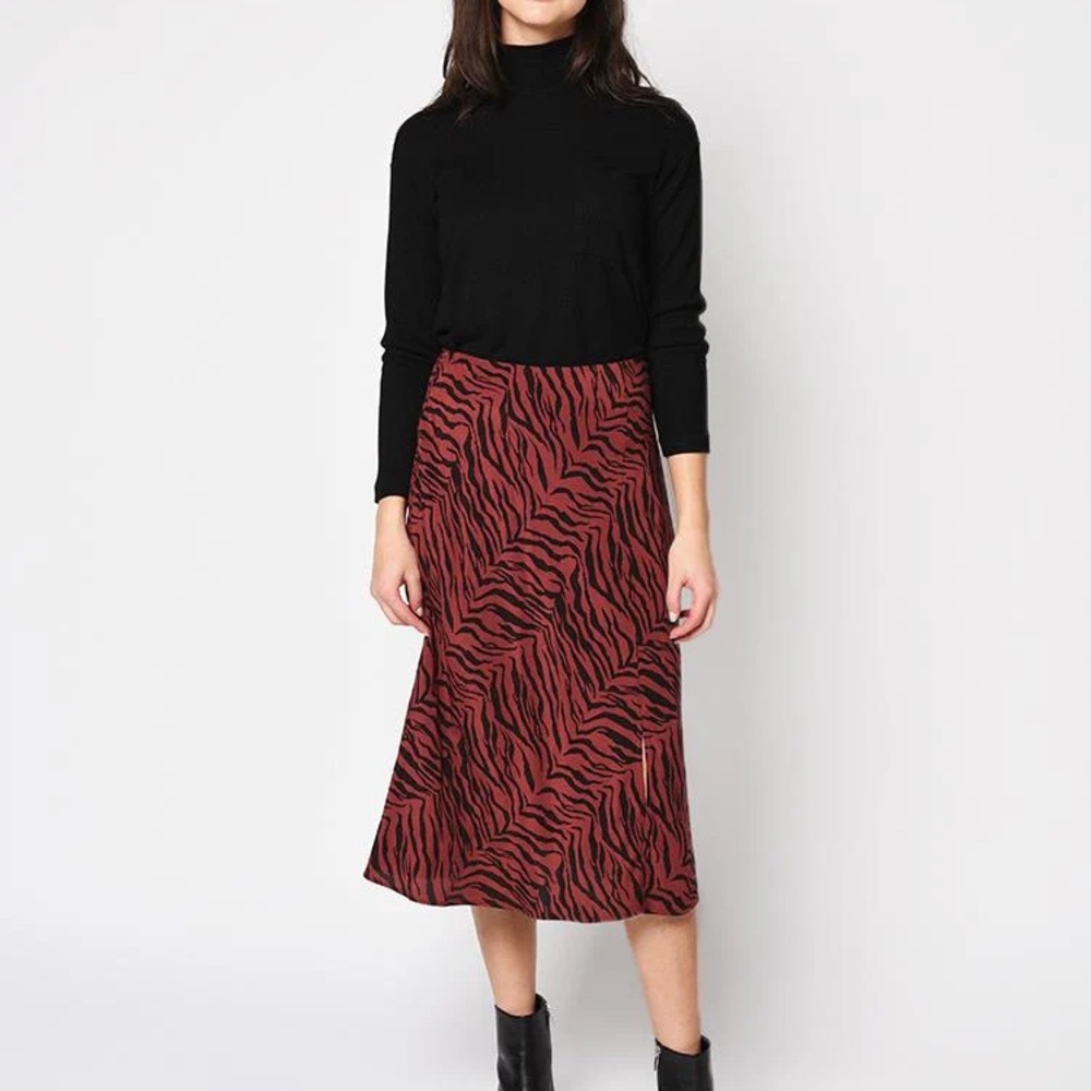 Rails Women`s Veda Rust Tiger Stripe Midi Skirt